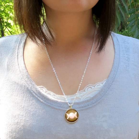 Handmade Triple Goddess Necklace, Witch Jewelry - Picture 2 of 3